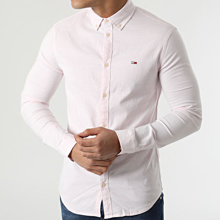 Tommy Jeans - Chemise Manches Longues Stretch Oxford 9420 Rose Clair