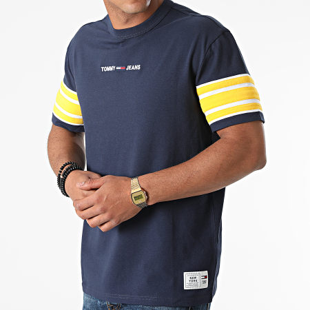 Tommy Jeans - Tee Shirt Contrast Sleeve Details 9738 Bleu Marine