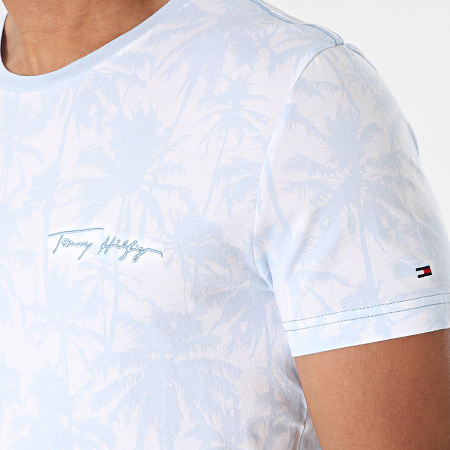 Tommy Hilfiger - Tee Shirt All Over Print 9362 Blanc Bleu Clair Floral