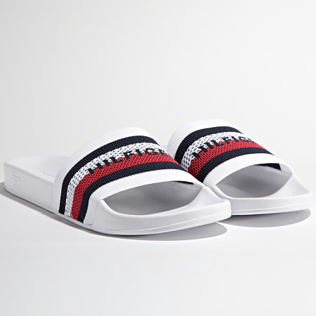 Tommy Hilfiger - Claquettes Knited Pool Slide 3642 White