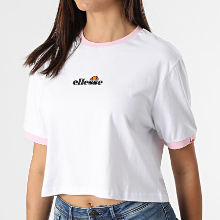 Ellesse - Tee Shirt Crop Femme Derla Blanc