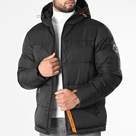 Final Club - Premium Puffer Jacket Giacca con cappuccio nero arancione