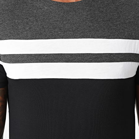LBO - Tee Shirt Tricolore 1720 Grigio antracite screziato bianco nero