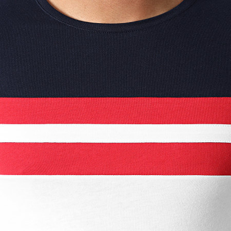 LBO - Tee Shirt Tricolore 1767 Bleu Marine Rouge Blanc