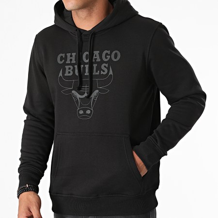 New Era - Felpa con cappuccio con logo della squadra dei Chicago Bulls 11546180 Nero