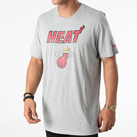 New Era - Tee Shirt Team Logo Miami Heat 11530751 Gris Chiné