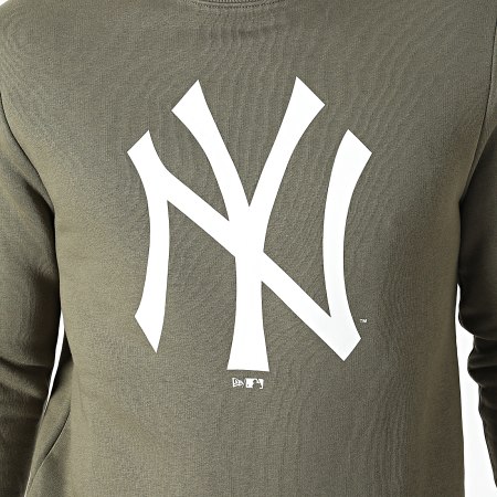 New Era - Felpa girocollo con logo della squadra New York Yankees 11863702 Verde Khaki