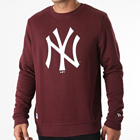 New Era - Felpa girocollo con logo della squadra New York Yankees 11863702 Bordeaux