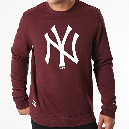 New Era - Felpa girocollo con logo della squadra New York Yankees 11863702 Bordeaux