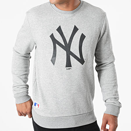 New Era - Felpa girocollo con logo della squadra New York Yankees 11863704 Grigio scuro