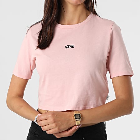 Vans - Tee Shirt Crop Femme Flying V Rose