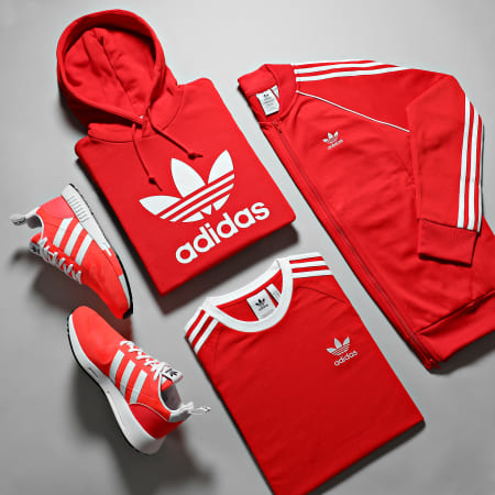 Adidas Originals - Sweat Capuche Trefoil H06668 Rouge