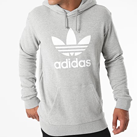 Adidas Originals - Sudadera con capucha Trefoil H06669 Gris jaspeado