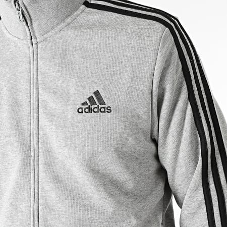 Adidas Sportswear - Ensemble De Survetement A Bandes 3 Stripes GK9975 Gris Chiné Noir