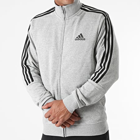 Adidas Sportswear - Tuta 3 Stripes GK9975 Grigio Screziato Nero
