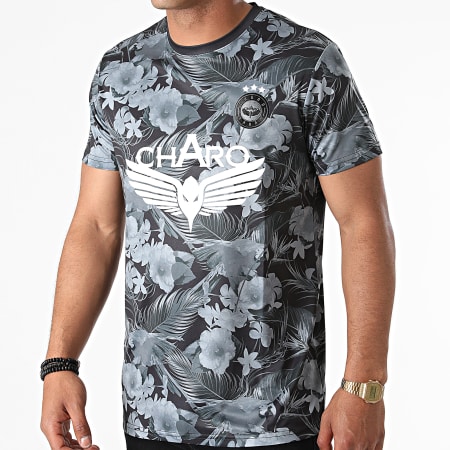 Charo - Tee Shirt De Sport Floral Maracana Noir Gris