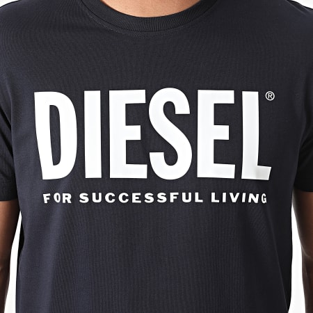 Diesel - Tee Shirt Diegos Ecologo A02877-0AAXJ Bleu Marine