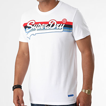 Superdry - Camiseta VL Cali Stripe M1011000A Blanca