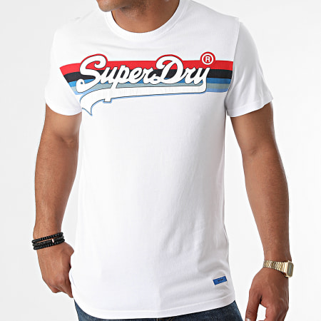 Superdry - Tee Shirt VL Cali Stripe M1011000A Blanc
