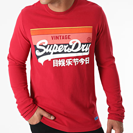 Superdry - Maglietta manica lunga Vintage Logo Cali M6010455A Rosso