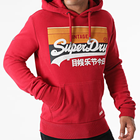 Superdry - Sweat Capuche Cali Stripe M2011136A Rouge