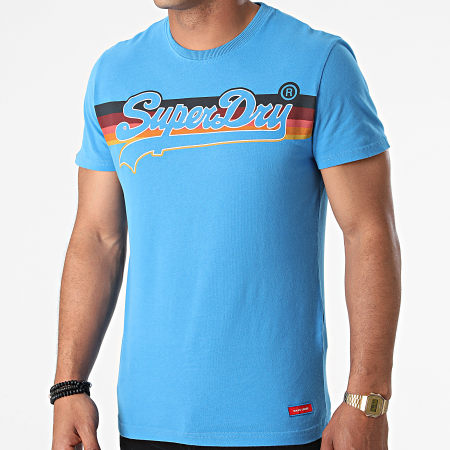 Superdry - Camiseta VL Cali Stripe M1011000A Azul