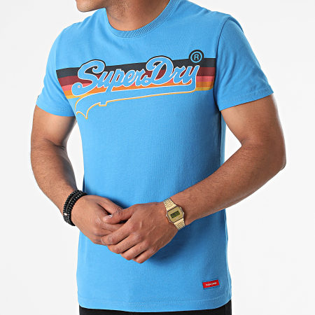 Superdry - Camiseta VL Cali Stripe M1011000A Azul