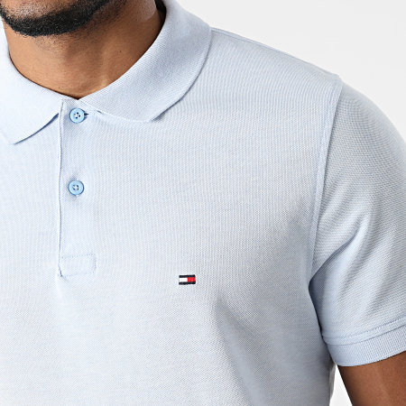 Tommy Hilfiger - Polo Manches Courtes Slim Tommy Heather 3083 Bleu Clair