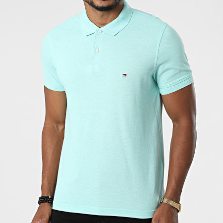 Tommy Hilfiger - Polo Manches Courtes Slim Tommy Heather 3083 Vert Clair