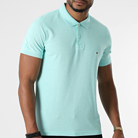 Tommy Hilfiger - Polo Manches Courtes Slim Tommy Heather 3083 Vert Clair