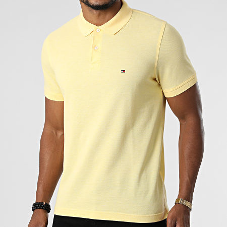 Tommy Hilfiger - Polo Manches Courtes Slim Tommy Heather 3083 Jaune Clair