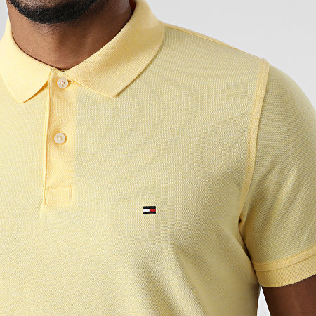 Tommy Hilfiger - Polo Manches Courtes Slim Tommy Heather 3083 Jaune Clair
