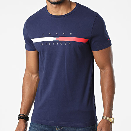 Tommy Hilfiger - Tee Shirt Global Stripe Chest 6572 Bleu Marine