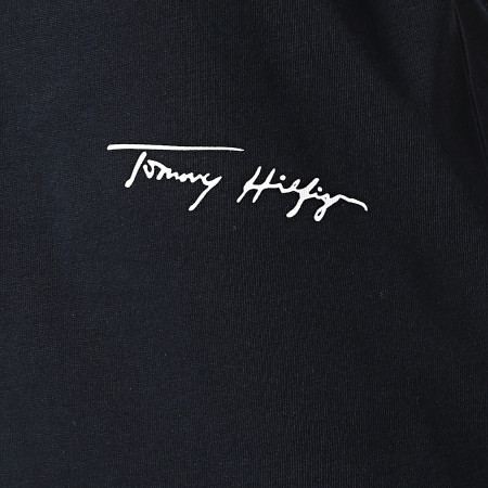 Tommy Hilfiger - Tee Shirt Femme Script 0988 Bleu Marine