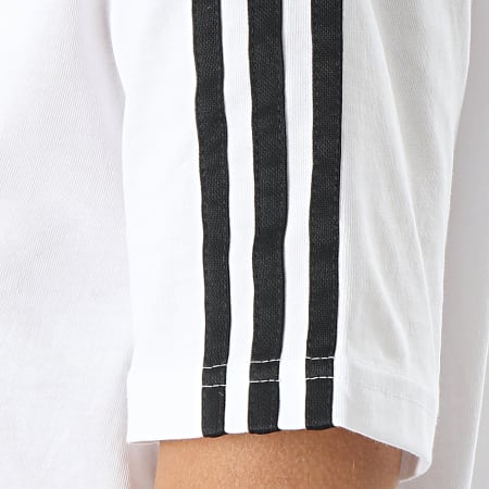 adidas - Tee Shirt Femme A Bandes 3 Stripes GL0783 Blanc