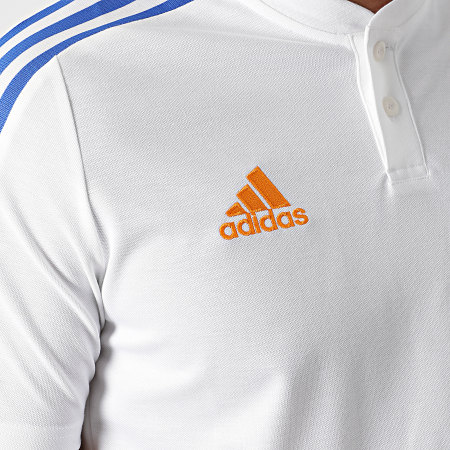 Adidas Performance - Polo Manches Courtes A Bandes Real Madrid GU9709 Blanc