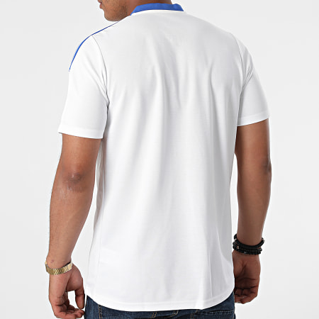 Adidas Sportswear - Polo Manches Courtes A Bandes Real Madrid GU9709 Blanc