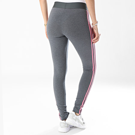 Adidas Performance - Legging Femme A Bandes H07769 Gris Anthracite Chiné Rose