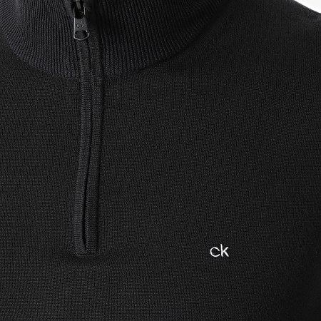 Calvin Klein - Pull Col Zippé Cotton Silk 7047 Noir
