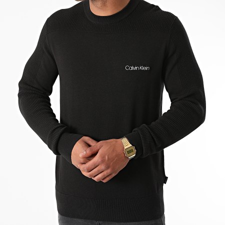 Calvin Klein - Pull Cotton Texture 7340 Noir