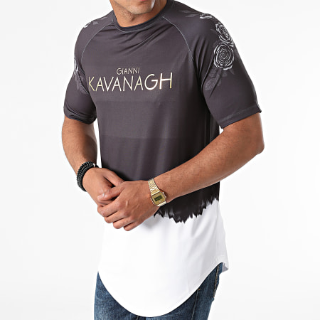 Gianni Kavanagh - Tee Shirt Oversize GKM001585 Noir Blanc Doré Floral