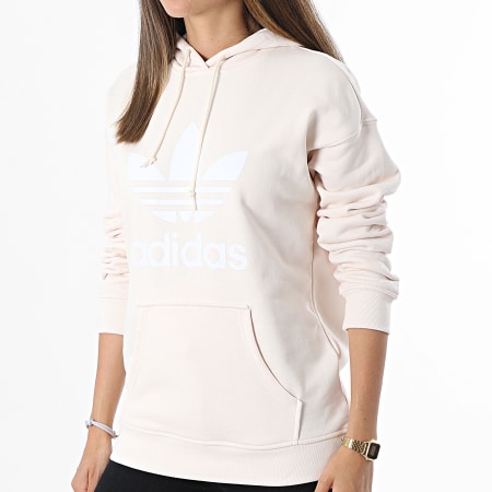 Adidas Originals - Felpa con cappuccio Trefoil da donna H33586 Beige
