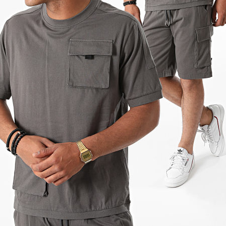 Classic Series - AD003 Conjunto de camiseta y pantalón corto gris carbón