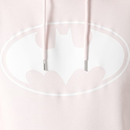 DC Comics - BW Felpa con cappuccio e maniche rosa pastello bianco
