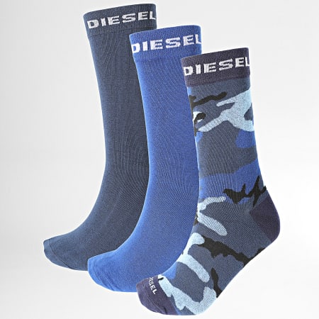 Diesel - Lot De 3 Paires De Chaussettes 00SI8B-0HAZV Bleu Marine Camouflage