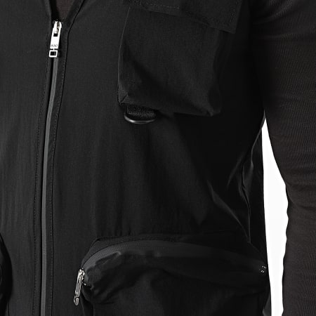 Ikao - Conjunto de chaleco sin mangas y pantalón jogger LL465 Negro