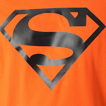 DC Comics - Maglietta con logo arancione nero