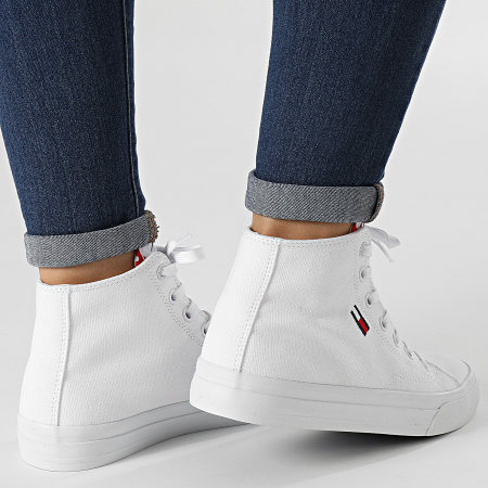 Tommy Jeans - Baskets Femme Mid Cut Vulcanized 1444 White