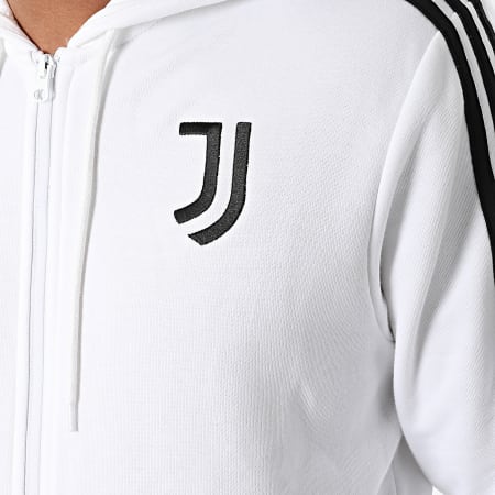 Adidas Performance - Sweat Zippé Capuche A Bandes Juventus 3 Stripes GR2930 Ecru