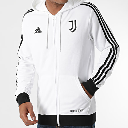 Adidas Sportswear - Sweat Zippé Capuche A Bandes Juventus 3 Stripes GR2930 Ecru